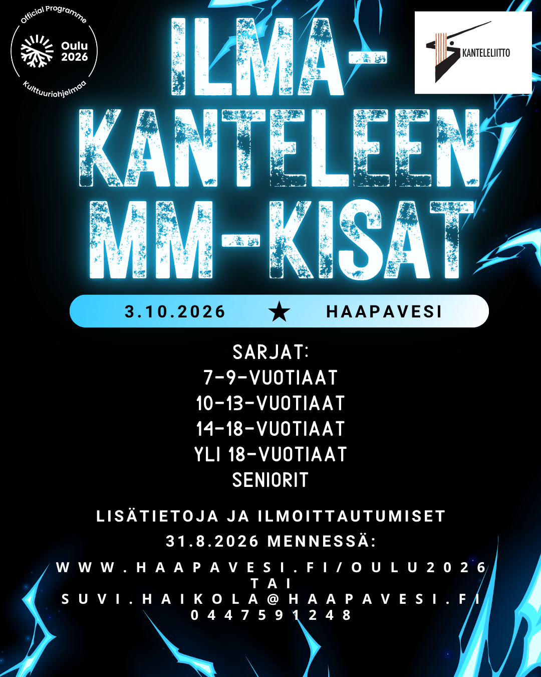 Ilmakanteleen MM-kisojen ilmoittautumisinfo