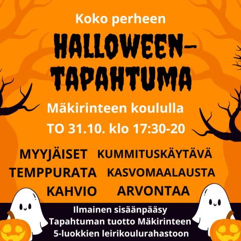 Halloween-tapahtuma Mäkirinteen koululla 31.10.