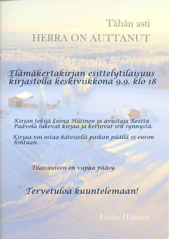 TÄHÄN ASTI ON HERRA AUTTANUT