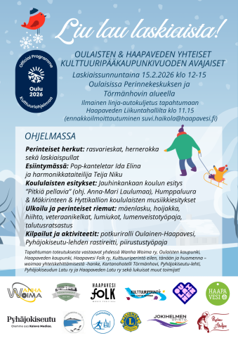 Laskiaistapahtuman ohjelma listattuna